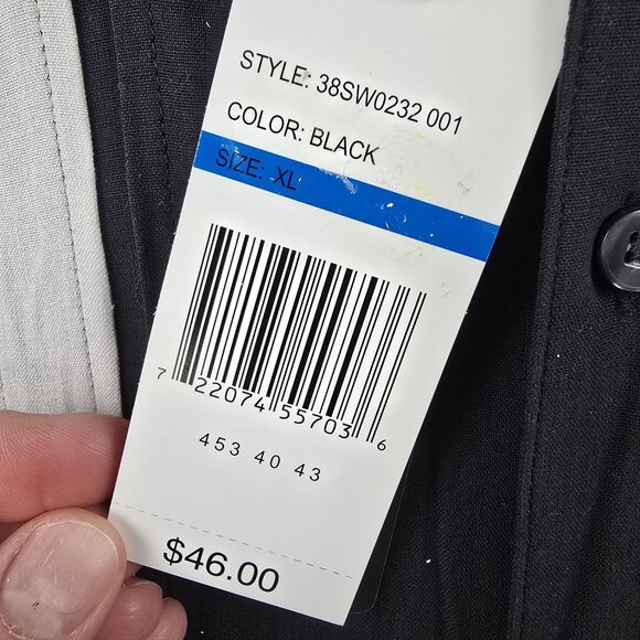 Axist Mens XL Black Silk Touch Shirt With Vertical Stripes - Picture 7 of 9